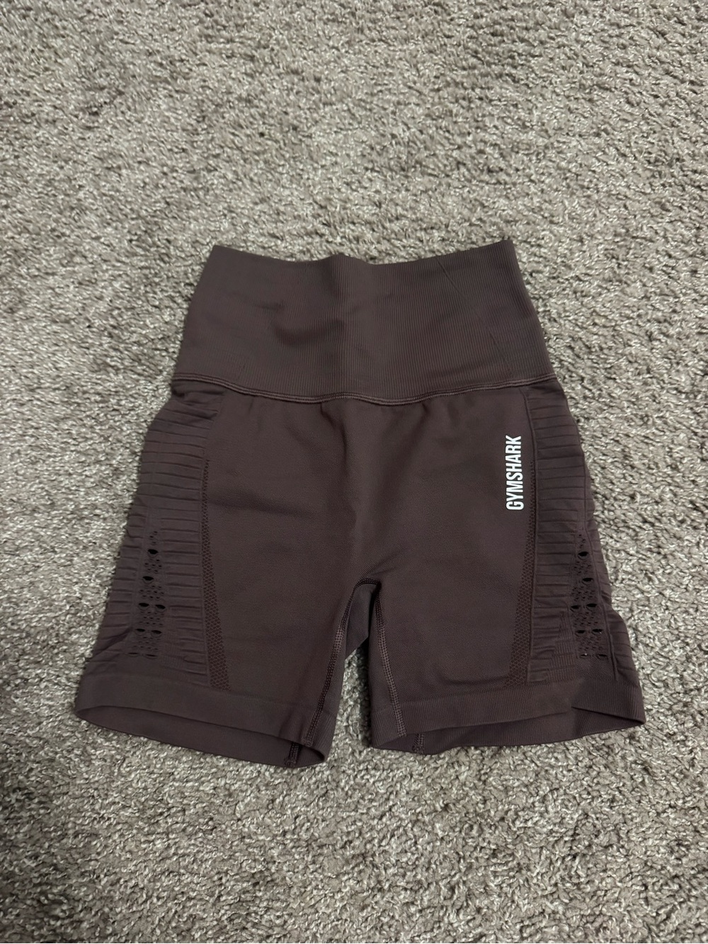 Gymshark Chocolate Brown High-Rise Ribbed Bike Shorts